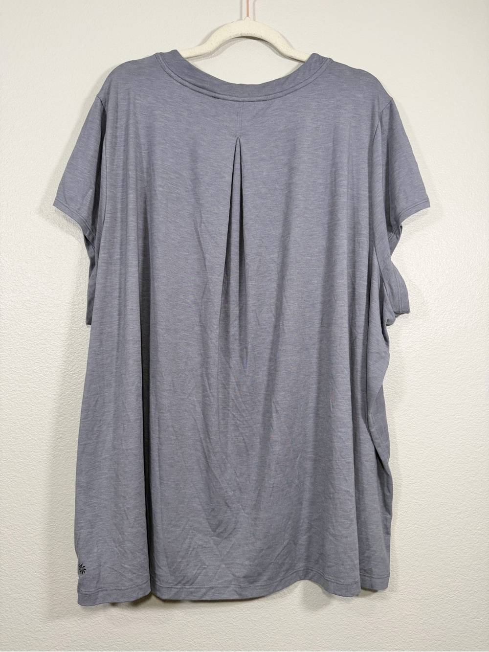 Athleta Shirt Light Blue Slate Relax Crew Neck Tee Cap Sleeve Athletic Women 2X - Picture 5 of 6
